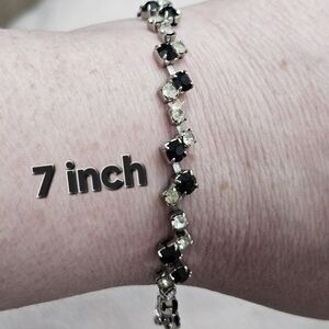 Black and Silver Rhinestone Bracelet